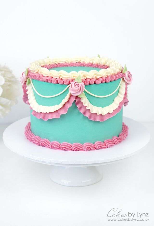 Wilton Cake Decorating - @bakerp_ created this beautiful buttercream cake  using a variety of star and round tips and some stunning color  combinations! You can easily recreate this look for a trendy